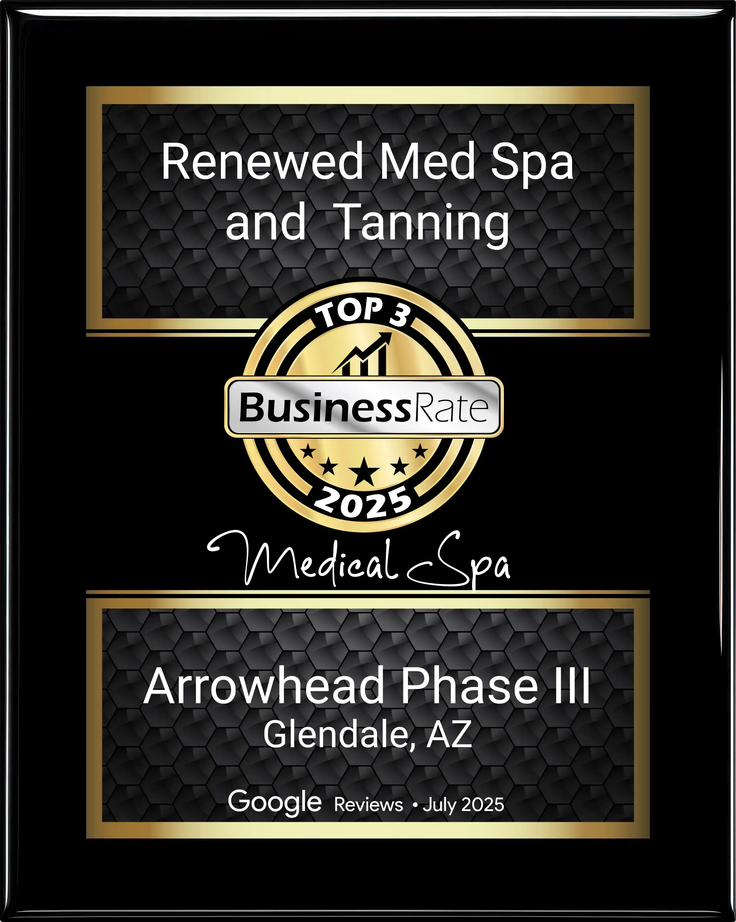 Top 3 Medical Spa 2025 Award - BusinessRate